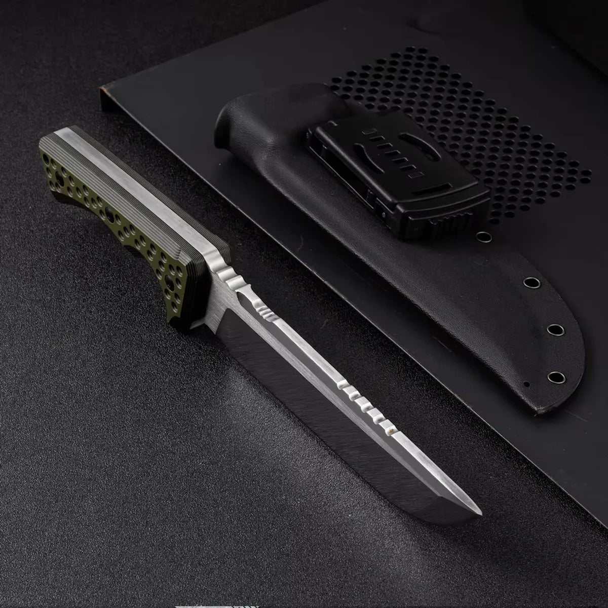 Titan Dominator Survival Knife | Heavy-Duty Fixed Blade, Kydex Sheath