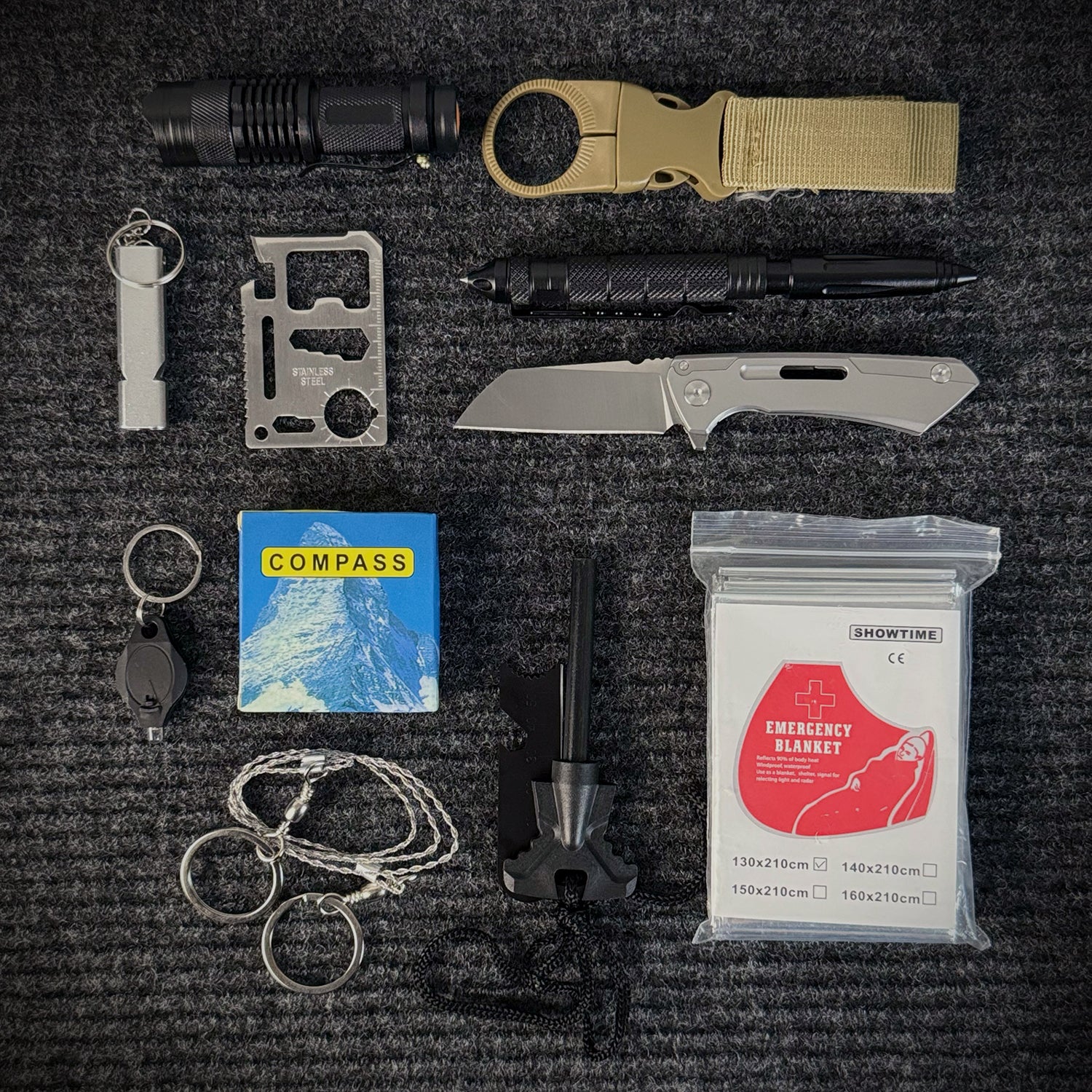 12pcs Survival Kit for Adventure | Essential Outdoor Tactical Gear