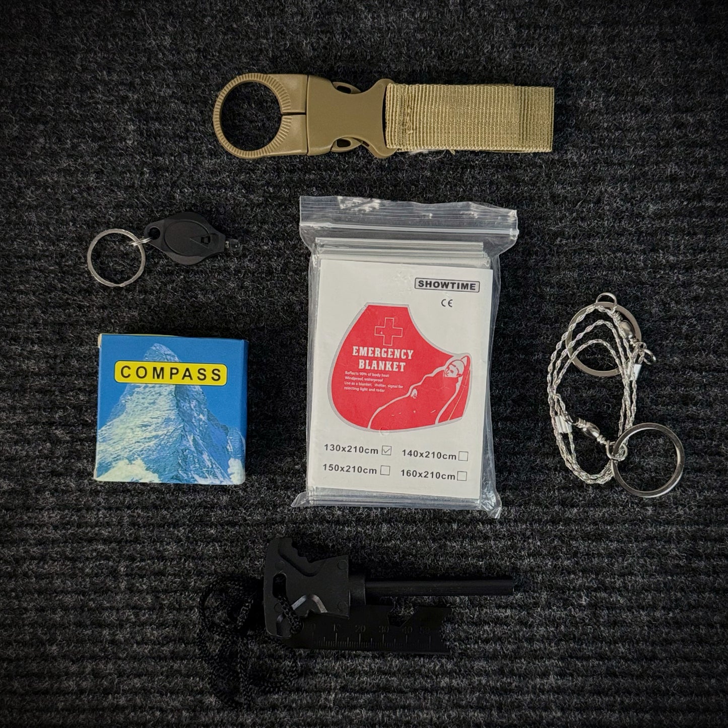 12pcs Survival Kit for Adventure | Essential Outdoor Tactical Gear