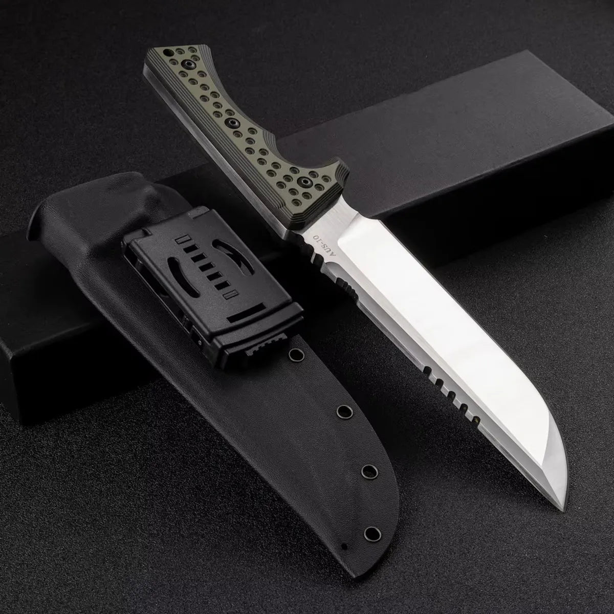 Titan Dominator Survival Knife | Heavy-Duty Fixed Blade, Kydex Sheath
